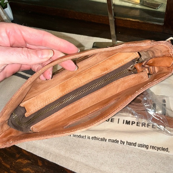 NWT Bed Stu Leather Keiki Crossbody Bag Handbag Tan DD Dip Dyed MSRP $235 - Picture 11 of 13